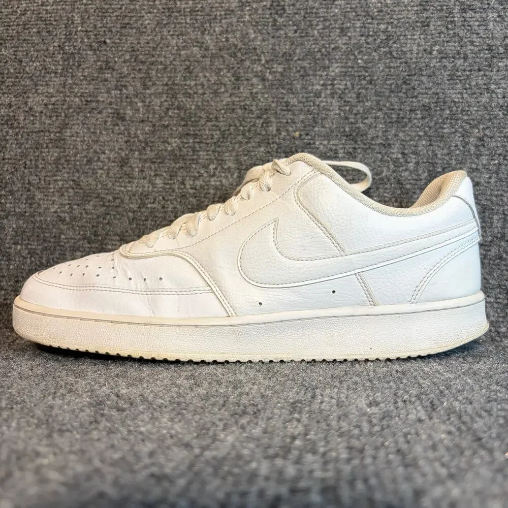 Nike Court Vision Low White Leather Classic Retro Sneakers Men Size 12